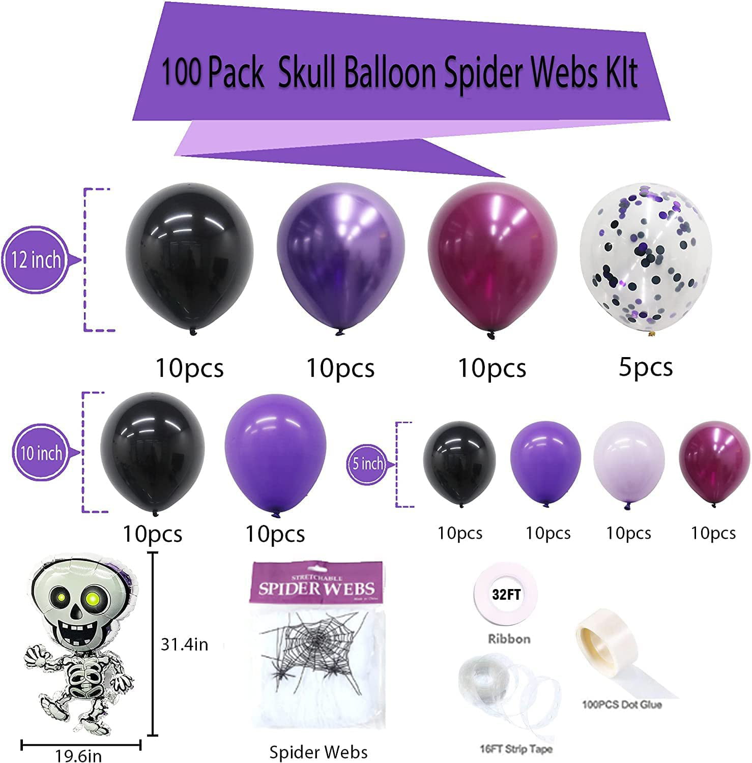 Deco Bubble Spider Web Balloon 22in 1ct - Party Store Miami FL