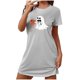 thumbnail image 1 of Camisón corto de talla grande para mujer, camisón de manga corta con estampado de pecho a la moda, camisón para mujer, 1 of 2
