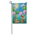 thumbnail image 1 of SIDONKU Stained Glass Koi Fish and Lotus Flowers The Solar Garden Flag Decorative Flag House Banner 12x18 inch, 1 of 2