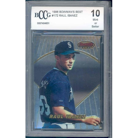 1996 Best Autographs - 1996 bowman's best #172 RAUL IBANEZ rookie BGS BCCG 10