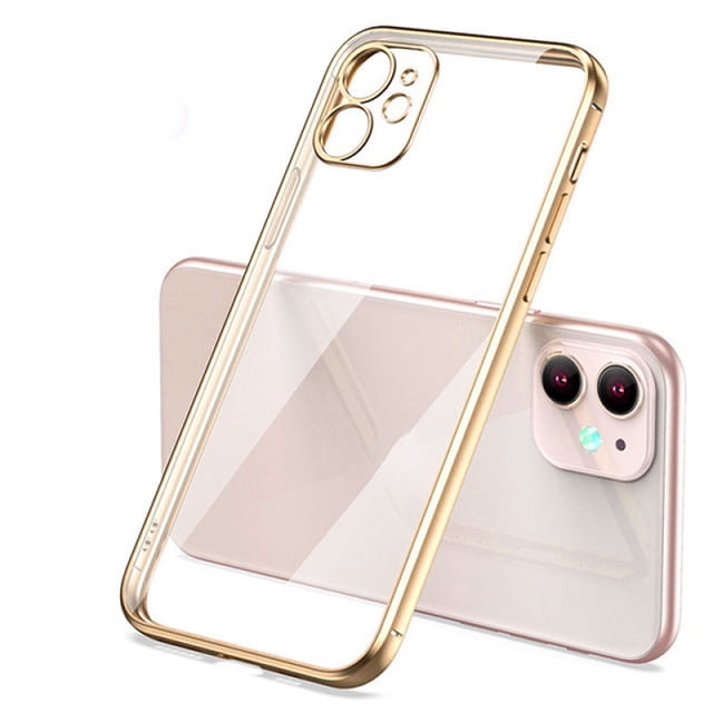 Funda Transparente De Lujo Para iPhone 11 , 12 , 13 , 14 , Pro Max Plus , Marco Cuadrado , TPU , Cubierta Trasera