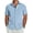 Light Blue, variant on Men's Button Up Short Sleeve Summer Casual Beach Shirt No Tuck Trendy Linen Tops Textured Stretch Shirts