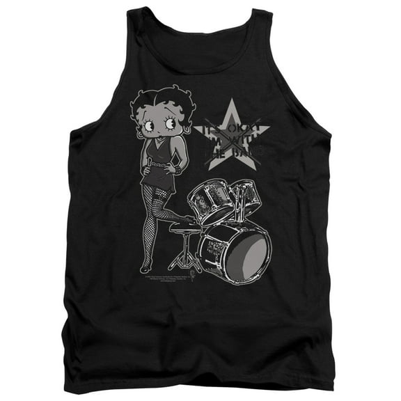 Betty Boop With The Band Adult Tank Top Black