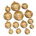 thumbnail image 1 of Horned Gargoyle Head Wood Mini Charms Shapes DIY Craft Jewelry - With Hole - 18mm (17pcs), 1 of 7