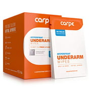 Carpe Antiperspirant Underarm Wipes for Sweat Blocking, Deodorizing, and Cleansing When You?re On the Move - 15 Residue Free, Individually Wrapped Wipes - Clean and Refreshing Scent