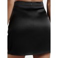 thumbnail image 6 of Biezeib Women's Satin Mini Skirt Slim Fit A-Line Back Zip Up Solid Color Short Skirt for Party Club, 6 of 6
