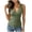 #1Green, variant on Womens Tank Tops Ribbed Knit Tank Top Wrap V Neck Side Button Fitted Sleeveless Top