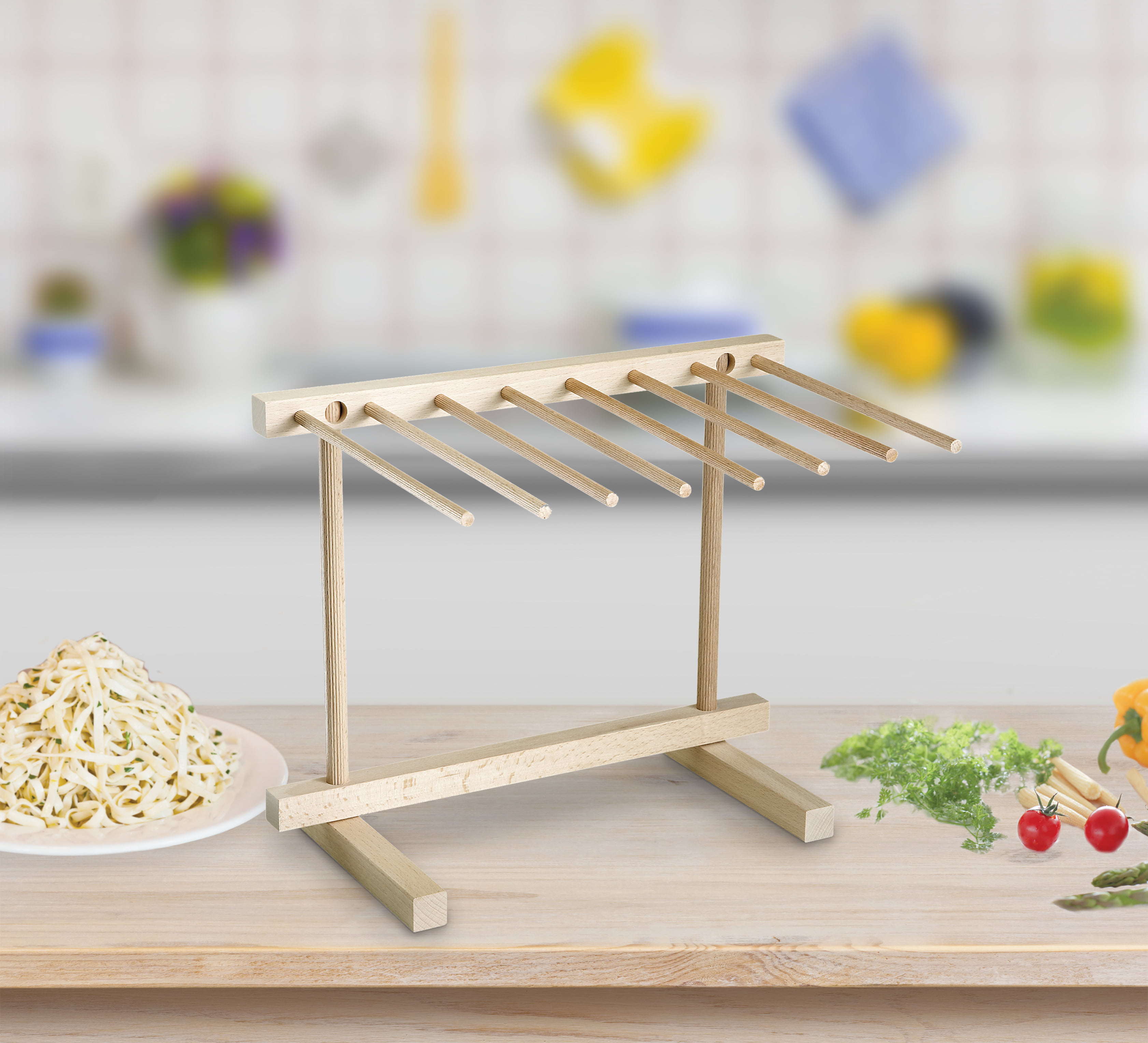 Verve Culture Italian Beechwood Collapsible Pasta Drying Rack