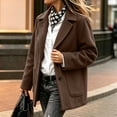 thumbnail image 4 of Asgosdo Women Wool Trench Coat Button Down Single Breasted Long Sleeve Soft Lined Casual Warm Peacoat Fall Winter Outerwear with Pockets, 4 of 7