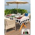 thumbnail image 4 of Outdoor Tablecloth with Umbrella Hole and Zipper, Christmas Tree Rectangle Table Cloth 60x120 Inch Waterproof Tablecloth, Red Green Xmas Tree Black Plaid Picnic Table Cover for Patio Camping, 4 of 7