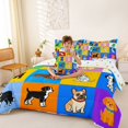 thumbnail image 4 of Homewish Colorful Dog Plaid 7 Pieces Full Size Bedding Sets,Cartoon Pet Themed Full Size Bed in a Bag,Multicolor,Polkadot Reversible, 4 of 8