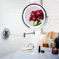 thumbnail image 3 of OVENTE 7" Lighted Makeup Mirror, 1X & 10X Magnifier, Double Sided LED, Polished Chrome MFW70CH1X10X, 3 of 10