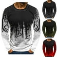 thumbnail image 3 of Gvmfive Men Printed Long Sleeve Round Neck Casual T-shirts Top, 3 of 4