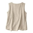 thumbnail image 5 of Tank Tops for Women Casual Sleeveless Camisole Tops Summer Trendy Scoop Neck Tunics Shirts Regular Fit Vacation Lounge Blouses OIOLOYJM Beige L, 5 of 8