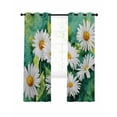 thumbnail image 7 of Spring Daisy Blackout Curtains for Bedroom, Flowers Country Leaves Watercolor Plants Thermal Insulated Kitchen Drapes with Grommets, Light Blocking Window Treatment, 2 Panels 27.5" x 39", 7 of 7