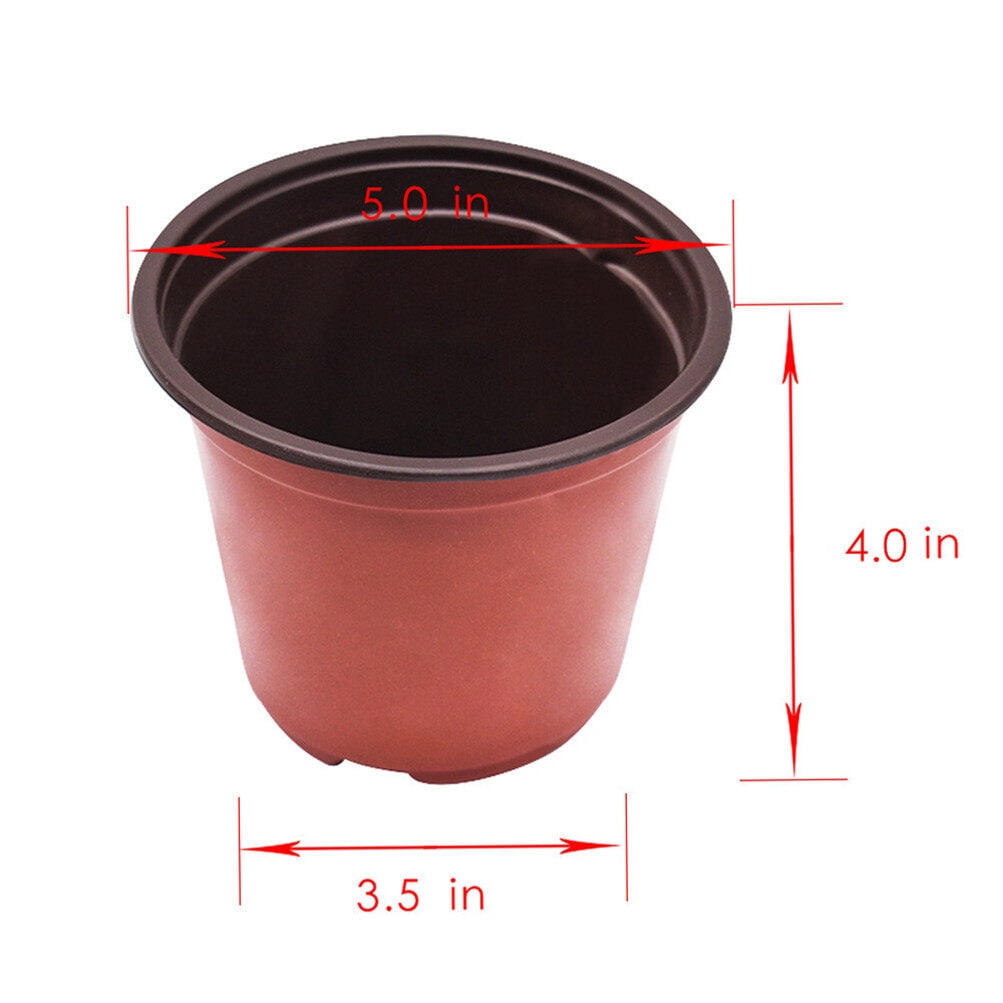 100 Pcs 5" Plastic Plant Pots Flower Plant Nursery Seedlings Pot