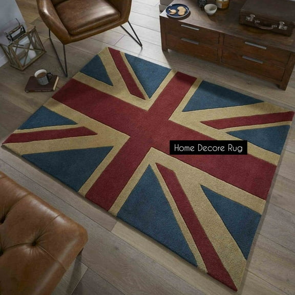 USA Flag Hand-Tufted Area Rug – 6x9 – Soft Wool Blend – Americana Home Decor
