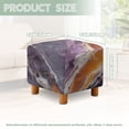 thumbnail image 5 of Jiueut Marble Print Ottoman Slipcover, Stretch Square Ottoman Covers Slipcover Soft Storage Footrest Stool Cover Footstool Protection for Living Room, 5 of 7
