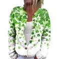 thumbnail image 2 of St. Patrick's Day Cardigan Sweaters for Women Spring 2026 Trendy Lightweight Shamrock Pattern Sweaters Loose Button Up Knit Tops, 2 of 5