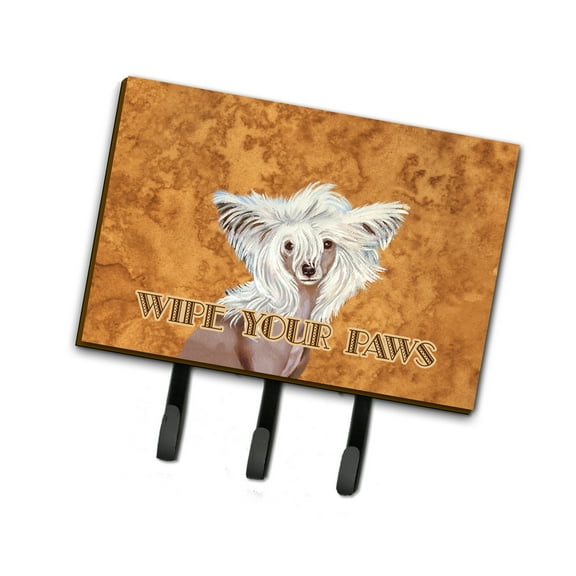 Carolines Treasures LH9459TH68 Chinese Crested Wipe your Paws Leash or Key Holder Triple Hook multicolor