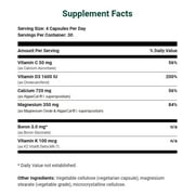 AlgaeCal Plus - Plant-Based Calcium with Vitamin D, K2-MK7 for Women & Men, Clinically Supported to Increase Bone Density, 1-Month Supply