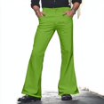 thumbnail image 2 of Zszcpp Jogging Pants For Men Solid Daily Life Vintage Wide Leg Simple Style Carnival Disco Flared Trousers Casual Trouser, 2 of 5