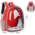 thumbnail image 4 of Pet Backpack Pet Portable Backpack Pet Travel Backpack Transparent Breathable Space Capsule, Red, 4 of 5