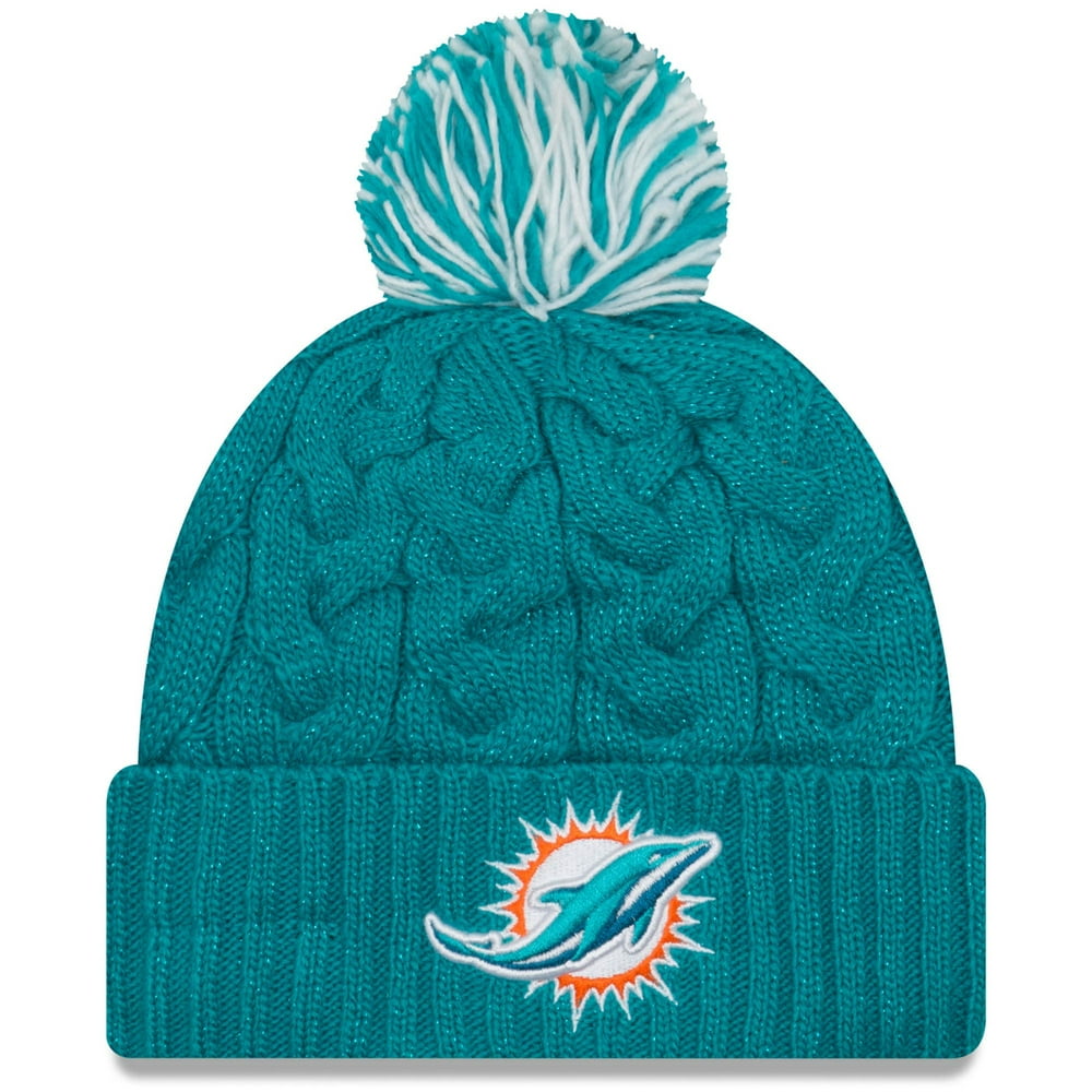 Miami Dolphins New Era Women's Cozy Cable Cuffed Knit Hat - Aqua - OSFA - Walmart.com - Walmart.com