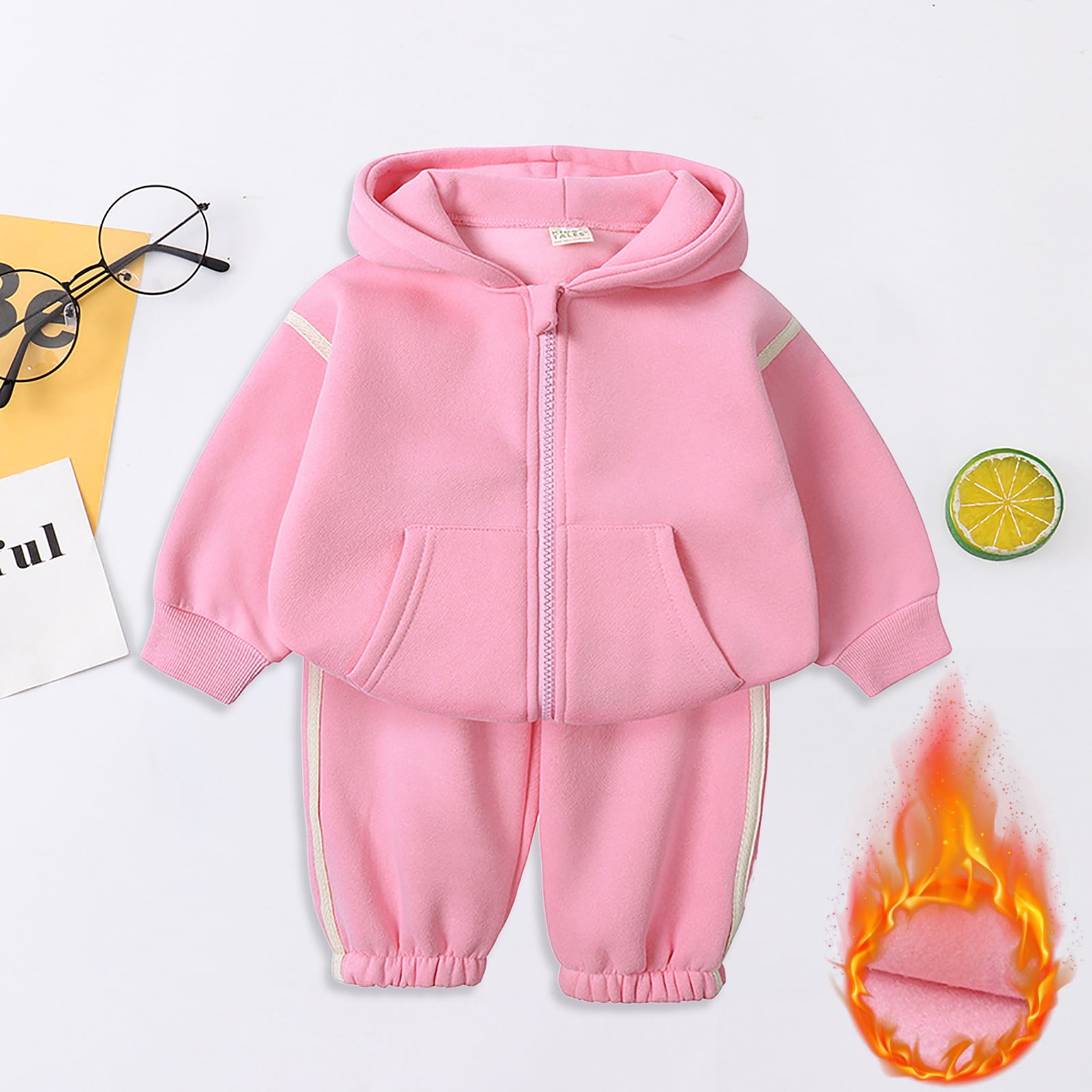 Zshosam Baby Girls Outfits Sets Girls Clothes Hoodies for Girls Activewear Long Sleeve Ribbon Sweatshirts And Sweatpants 2 Piece Outfits Size 12 18 Months,(Pink 12-18 Months)