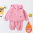 thumbnail image 2 of Gibobby Girls Boys Fleece 2 Piece Outfits Pants Set Hoodies Sweatshirt and Jogger Sweatpants(Pink,18-24 Months), 2 of 9