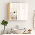 thumbnail image 2 of kleankin Bathroom Cabinet Wall Mounted Mirror Cabinet with 3 Doors, 2 of 10