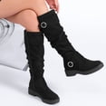 thumbnail image 4 of LOVE STEETLY Women's Slouchy Knee‑High Riding Boots, Round Toe Platform Side Zipper Casual Versatile Comfort Boot., 4 of 7