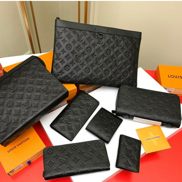 Con Caja Cartera original Autentica L.V De Cuero Negro Para Hombre Gao Jiahui unisex Walmart en linea