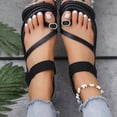 thumbnail image 5 of Aueoeo Flat Sandals for Women Dressy: Comfortable Summer Beach Sandals Open Toe Ring Walking Shoes for Travel Office, 5 of 6