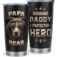 thumbnail image 1 of Gift for Dad Insulated Travel Mug - 20oz Papa Bear Stainless Steel Tumbler Cup with Lid - Worlds Best Dad Gifts from Daughter Son Kid Wife on Fathers Day, Birthday, Valentines Day, Christmas, 1 of 6