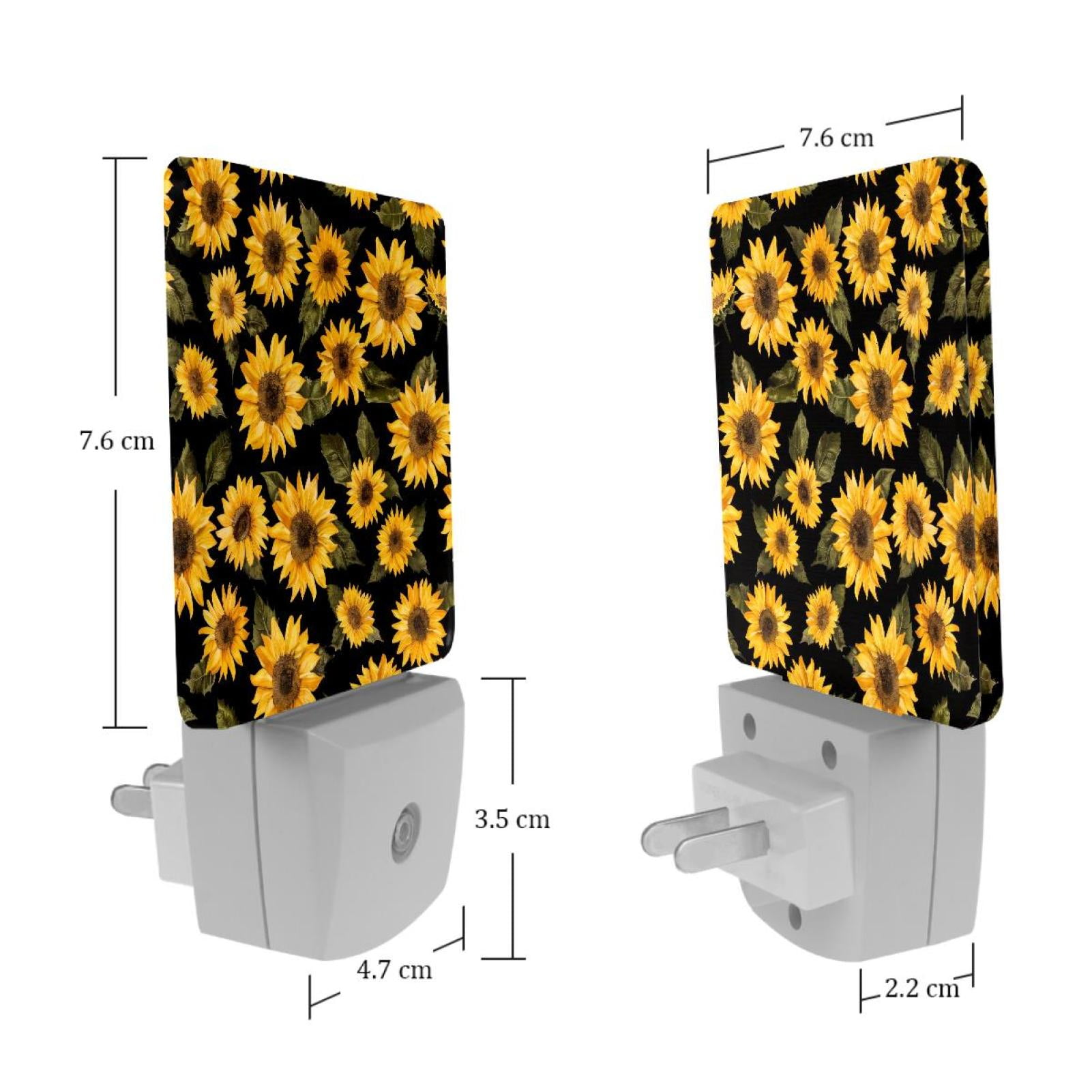 PhooArto Beautiful Sunflower Pattern Plug in LED Night Light Auto Sensor Dusk to Dawn Decorative Night for Bedroom, Bathroom, Kitchen, Hallway, Stairs, Baby's Room, Energy Saving