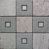 Intrend Tile 4 x 4 Classic Geo Travertine Square Gray And Tan Mixed