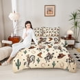 thumbnail image 4 of Homewish Western Cowboy 2pcs Bedding Comforter Set for Female Men,Cactus Horseshoe Twin Comforter Sets,Rustic Farmhouse Breathable Bedding Set,Microfiber Bedroom Decor,Reversible, 4 of 8