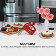 thumbnail image 3 of OVENTE 1.8 lb Portable 5 Speed Mixing Electric Hand Mixer, Compact Great for Baking, New Red HM151R, 3 of 11