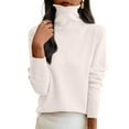 thumbnail image 4 of Womens Tops Turtleneck Long Sleeve Pullover Casual Knitted Warm Cozy Top for Fall Winter 1Pc M Womens Long Sleeve Tops, 4 of 5