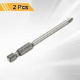 thumbnail image 3 of Uxcell 2pcs #2 Punta de Destornillador Phillips PH2 Vástago Hexagonal de 1/4" Longitud de 3" (75mm) Varilla Magnética Puntas de Taladro de Cabeza Cruzada de Acero S2 Destornillador Industrial, 3 of 7