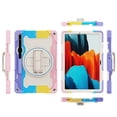 thumbnail image 4 of 3in1 Rotating Stand Case for Samsung Galaxy Tab S10 FE/Tab S9 FE/Tab S9 with Hand/Shoulder Strap, Shockproof Rugged, Pink, 4 of 7