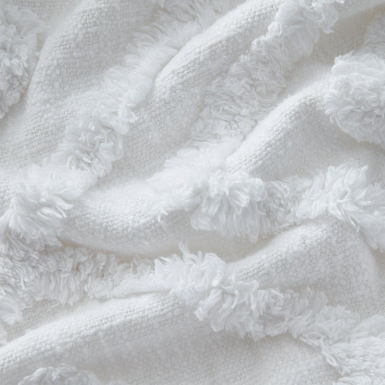 My Texas House Cameron Diamond Cotton Tufted Throw Blanket White Standard Throw Walmart
