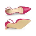 thumbnail image 4 of BLISSFUL STEP Women's Pointy Toe Ankle Strap Stiletto Heels Pumps Hot Pink 11, 4 of 6