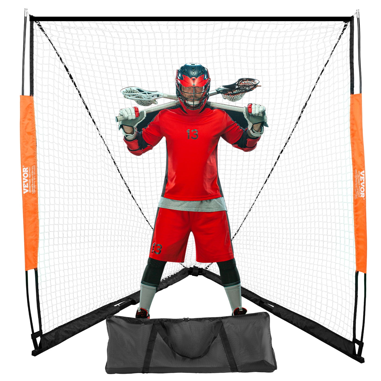 KFFKFF 6'x6' Lacrosse Goal Net ,Steel Frame Backyard Lacrosse