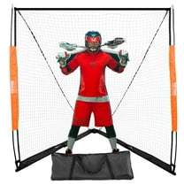 KFFKFF 6'x6' Lacrosse Goal Net ,Steel Frame Backyard Lacrosse Portable Lacrosse Goal Backyard Training Equipment w/Carry Bag, Quick Setup