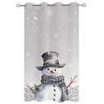 thumbnail image 2 of Outdoor Curtains for Patio, Grey Snowman Christmas Waterproof Blackout Outside Curtain for Porch/Pergola/Gazebo, Xmas Berry Winter Snowflake Thermal Insulated Drapes for Cabana, 1 Panel, 54 x 84 Inch, 2 of 8