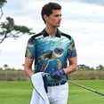 thumbnail image 5 of Balery Watercolor Turtle4 Printed Men’s Short Sleeve Polo Shirt, Midweight Men's Shirt,Golf Polo shirts -Large, 5 of 8