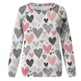 thumbnail image 4 of Valentine's Day Shirt for Women Love Heart Print Long Sleeve Tops Casual Loose Crewneck Sweatshirt Graphic Gift Blouses, 4 of 5