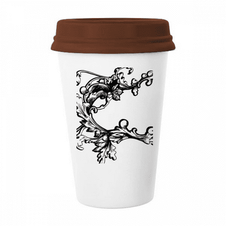 

Baroque Decoration Flower Modern Pattern Mug Coffee Drinking Glass Pottery Cerac Cup Lid